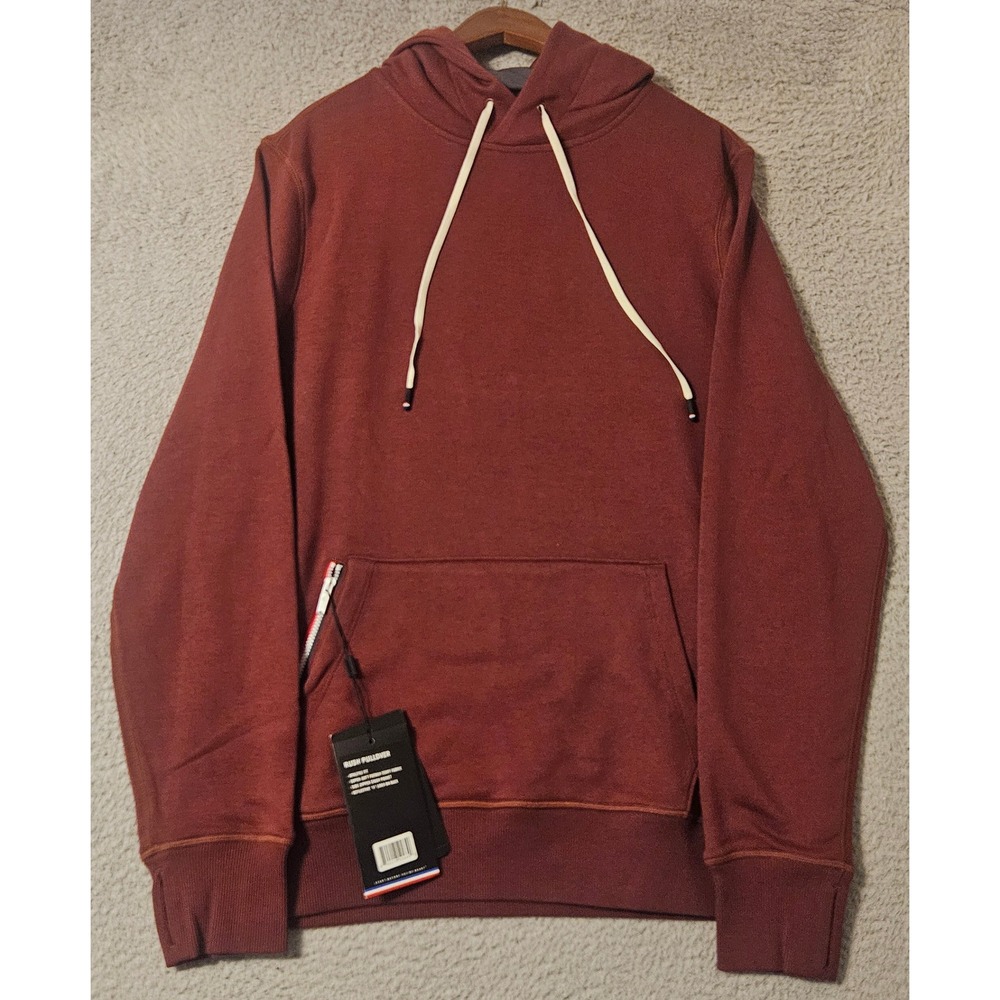 Fourlaps Rush Pullover Hoodie Mens Medium Burgundy French Terry Athletic NWT
